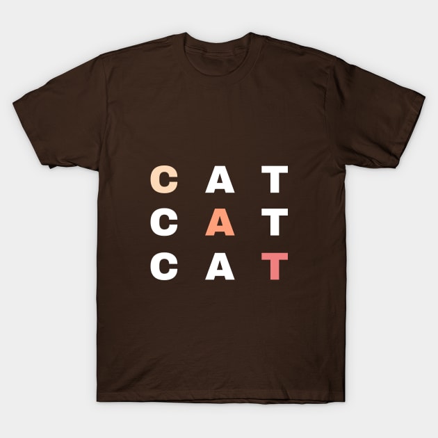 Cat Text - Typography T-Shirt by NineBear